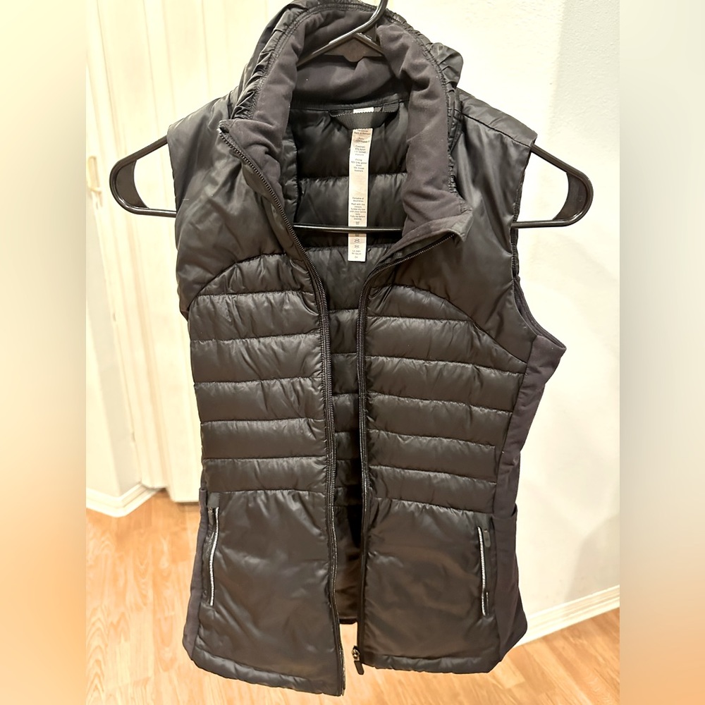 Lululemon black down vest, size 2